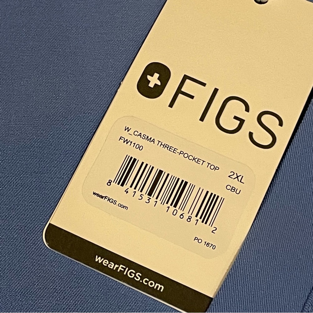 Figs casmo  three pockets AYa heathcare logo scrub top size 2XL - Picture 7 of 8